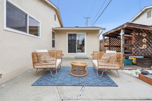 view of patio featuring outdoor lounge area