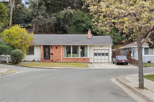 ranch-style home with a garage