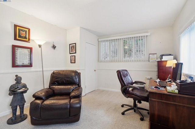 office area with carpet floors