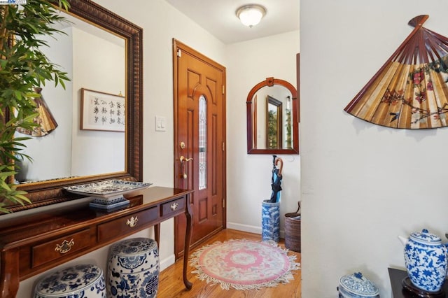 foyer featuring light hardwood / wood-style floors