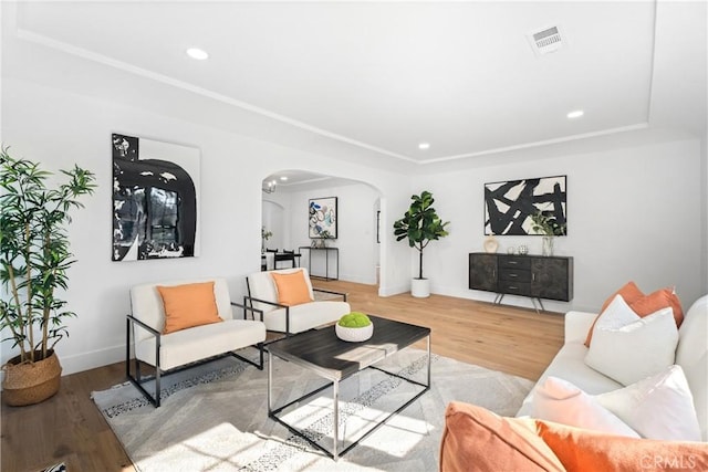 living room featuring hardwood / wood-style flooring