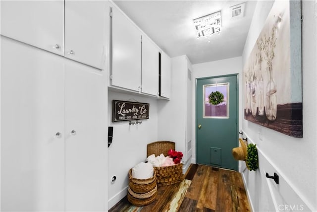 mudroom featuring dark hardwood / wood-style floors