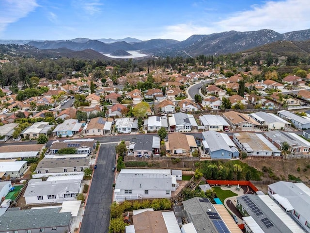 bird's eye view with a mountain view