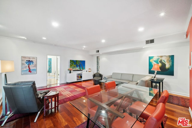 living room featuring hardwood / wood-style flooring