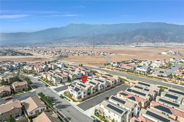 bird's eye view with a mountain view