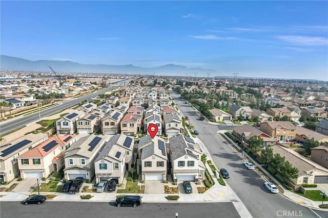 bird's eye view featuring a mountain view