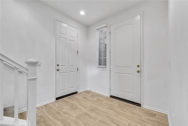 foyer featuring light hardwood / wood-style floors