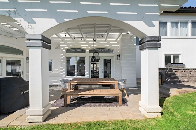 view of patio featuring grilling area