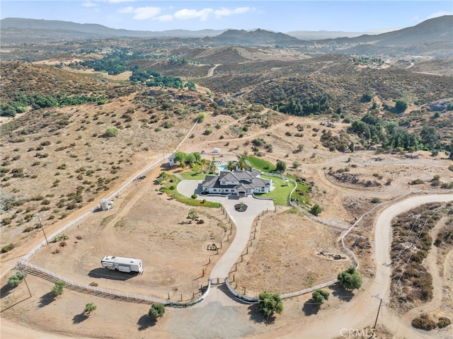 drone / aerial view with a mountain view