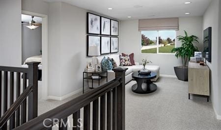 interior space featuring carpet floors