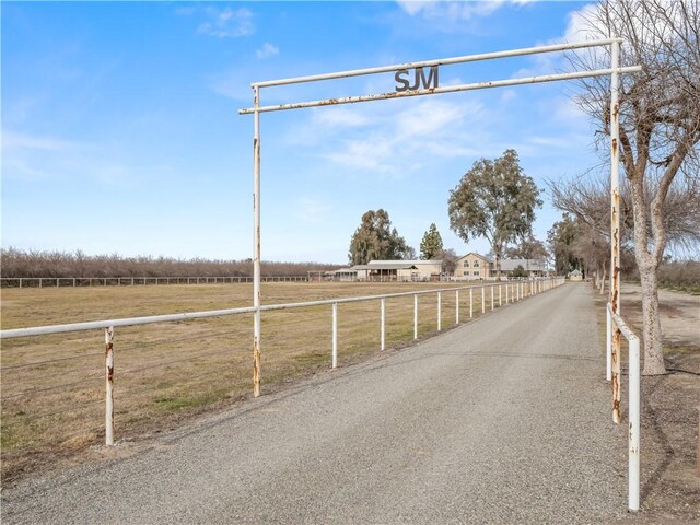 view of street featuring a rural view