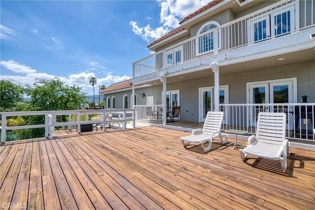 deck with french doors