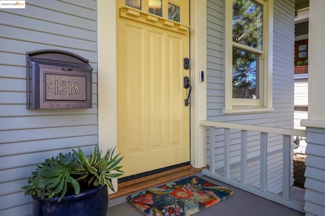 view of doorway to property