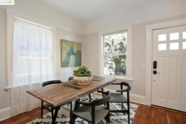 dining room featuring dark hardwood / wood-style floors