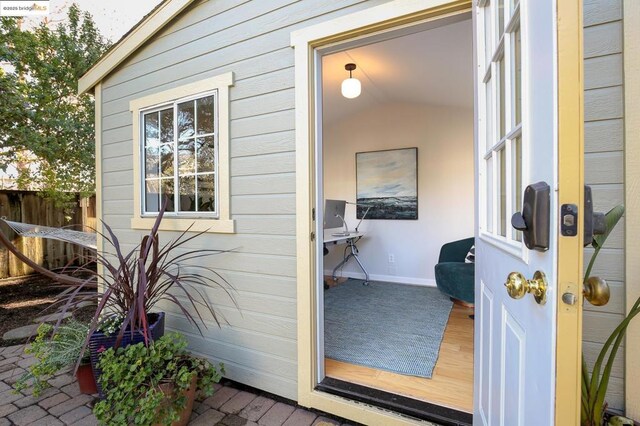 property entrance featuring french doors