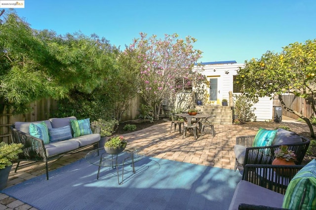 view of patio with an outdoor hangout area