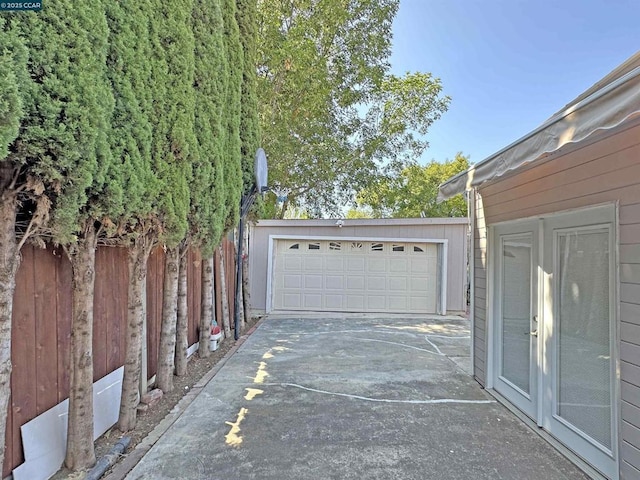 view of garage