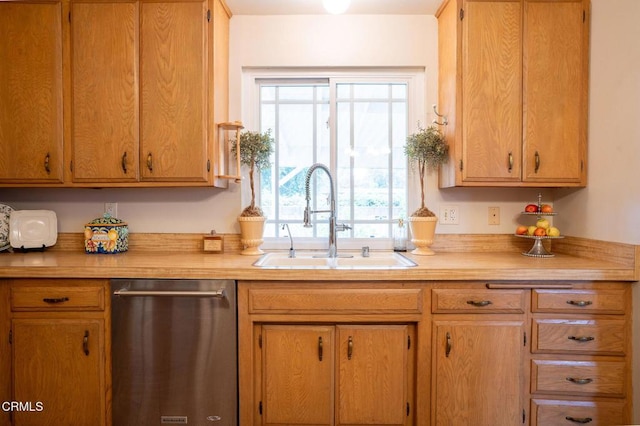 kitchen with a healthy amount of sunlight, sink, and dishwasher