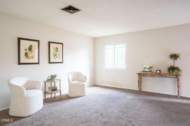 living area with carpet floors