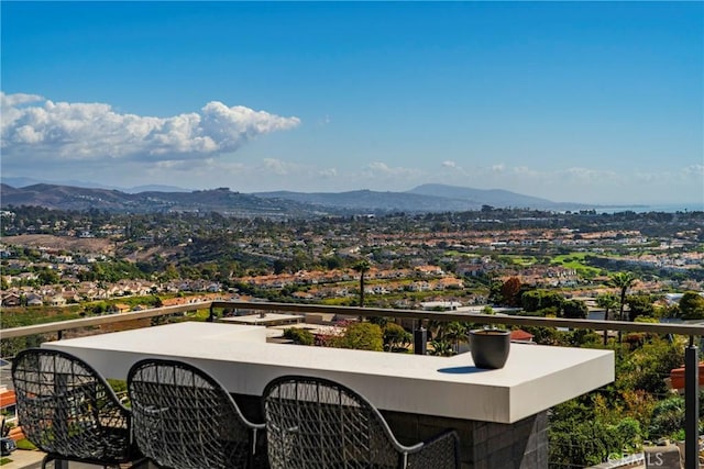 balcony with a mountain view