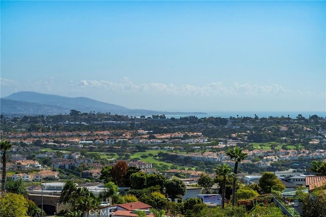 birds eye view of property featuring a mountain view