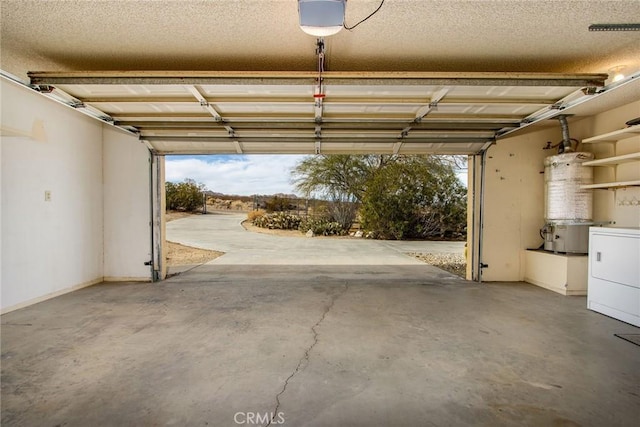 garage with water heater