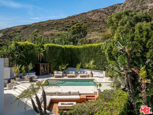 exterior space with a mountain view