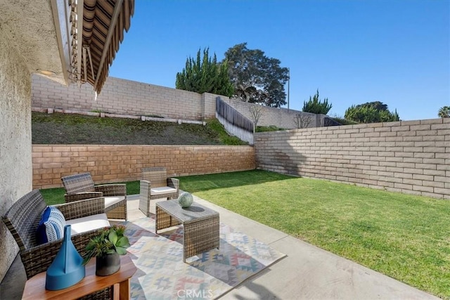 view of patio with an outdoor hangout area