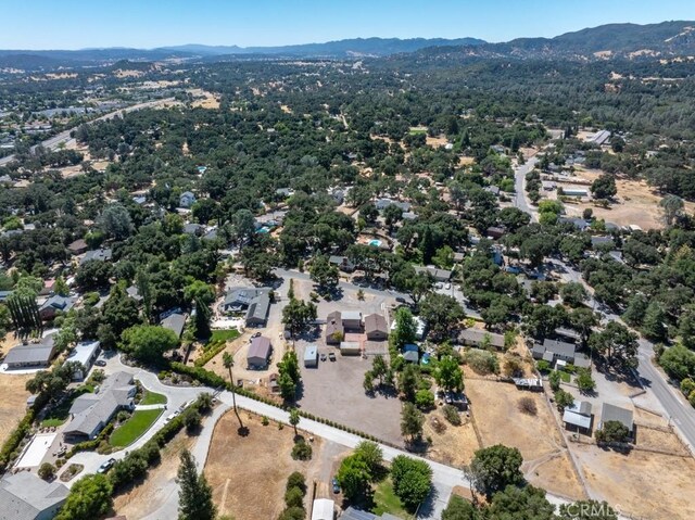 bird's eye view with a mountain view