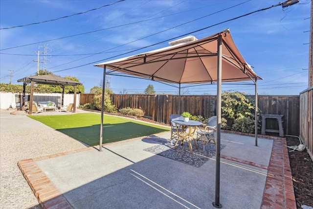 view of patio with a gazebo