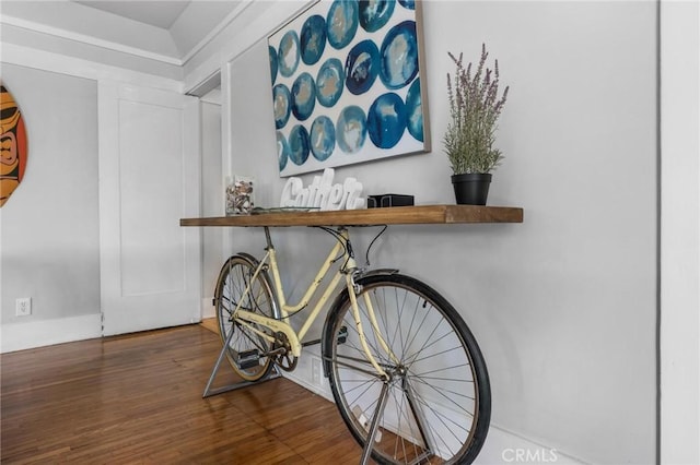 interior details with hardwood / wood-style flooring