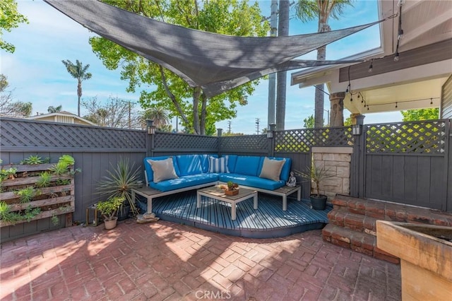 view of patio with outdoor lounge area