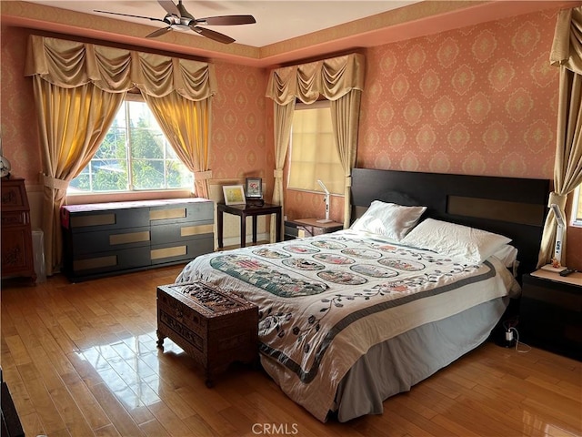 bedroom with light wood-type flooring