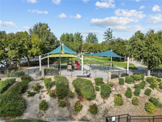 view of community featuring a playground