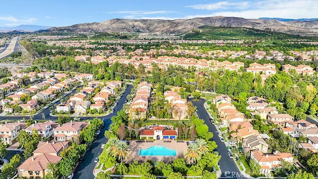 aerial view featuring a mountain view