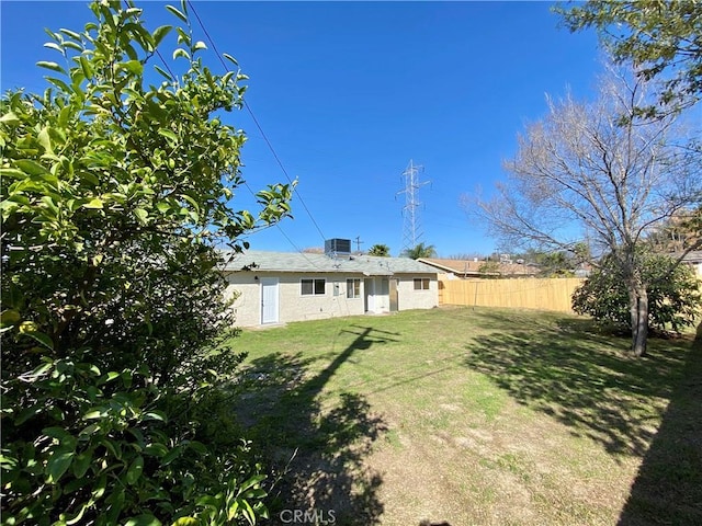 view of yard featuring fence