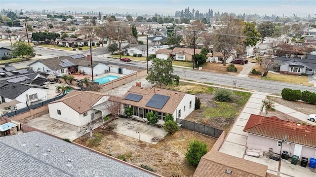 aerial view with a residential view