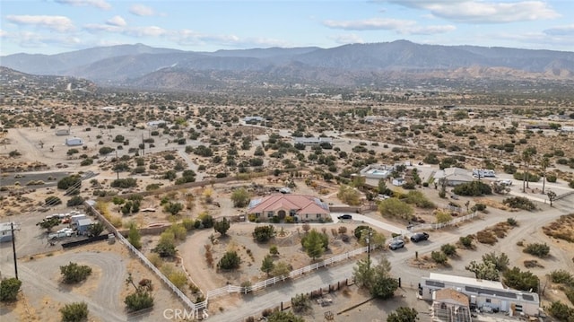 birds eye view of property featuring a mountain view