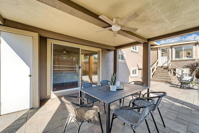 view of patio / terrace with ceiling fan