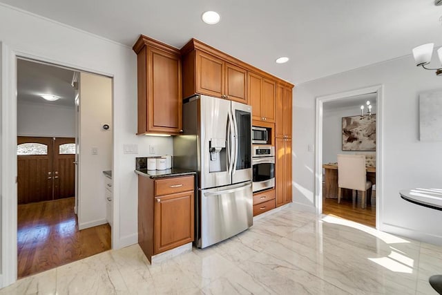 kitchen with stainless steel appliances