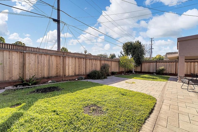 view of yard featuring a patio area