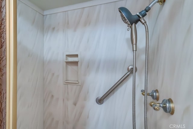 interior details featuring walk in shower