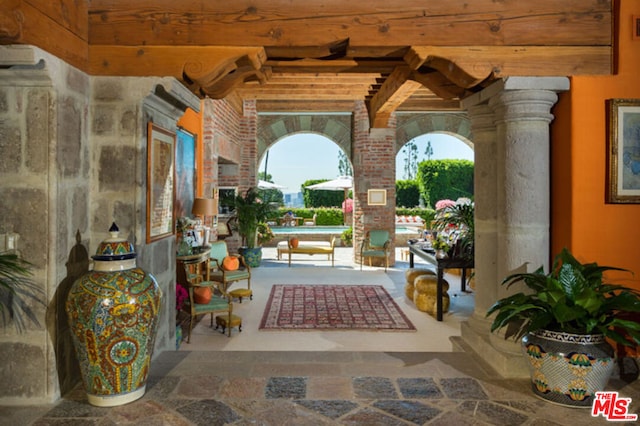 view of patio with a pergola