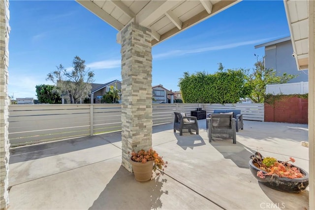 view of patio / terrace with an outdoor living space