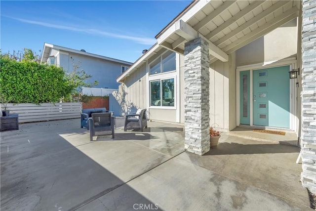 view of patio with an outdoor living space