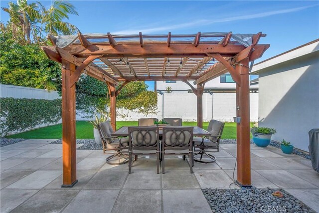 view of patio / terrace featuring a pergola