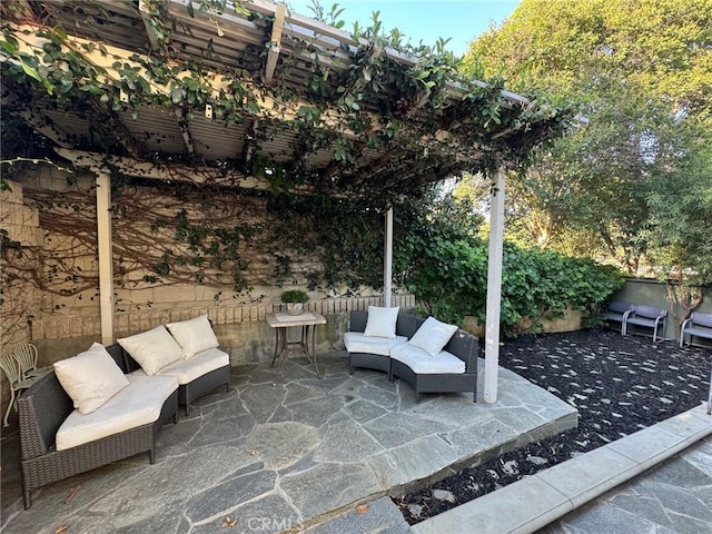 view of patio featuring an outdoor hangout area