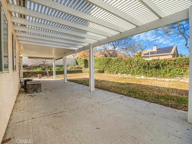 view of patio featuring a pergola and cooling unit