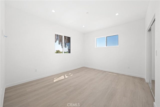 empty room featuring light wood-type flooring