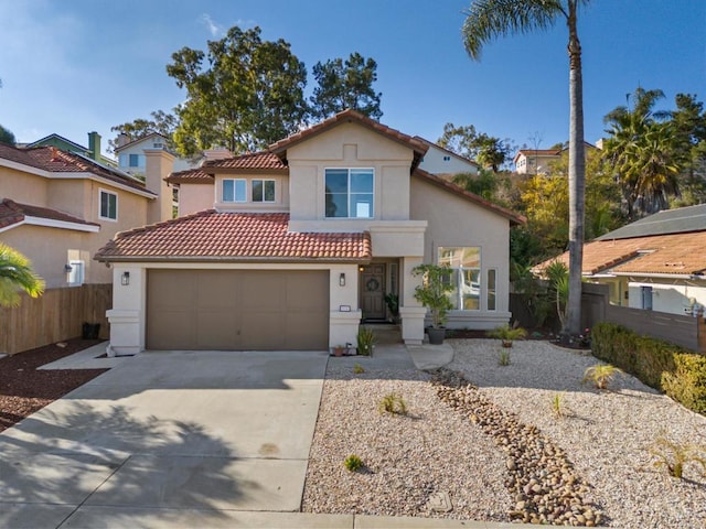 view of front of house with a garage